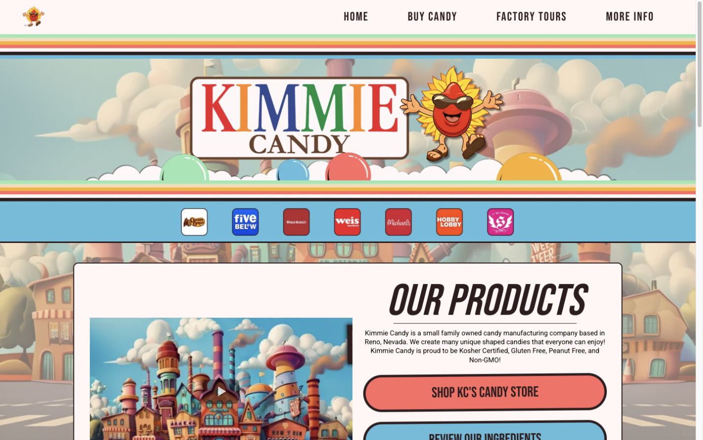 Kimmie Candy Shopify storefront